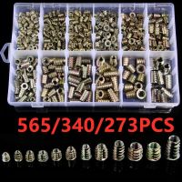 565/340/230/80PCS Assorted Flanged Hex Drive Head Furniture Nuts M4 M6 M8 M10 Zinc alloyl Thread For Wood Insert Nut Nails Screws Fasteners