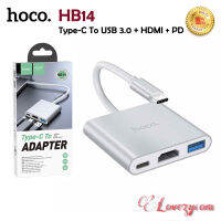 Hoco HB14 ของแท้ 100% Easy use Type-C adapter (Type-C to USB3.0+HDTV+PD)