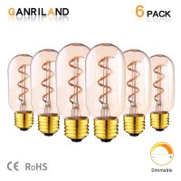 GANRILAND Dimmable T45 Tubular เกลียว LED Filament หลอดไฟ Edison หลอดไฟ LED แบบยืดหยุ่น3W E26 E27ตกแต่งจี้ Light