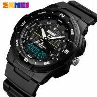 SKMEI ยี่ห้อทหารผู้ชายกีฬากลางแจ้ง 50 M นาฬิกากันน้ำ Multi - Function Digital 12/24 Chronograph นาฬิกาสายรัดข้อมือพียูผู้ชายs นาฬิกาแฟชั่นของสุภาพบุรุษนาฬิกา