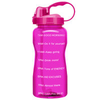 QuiFit 2L 64 OZ 3.8L 128OZ One Gallon Water Bottle with Straw Motivational &amp; Time Markings Drinking BPA Free Tritan Sport Jugs