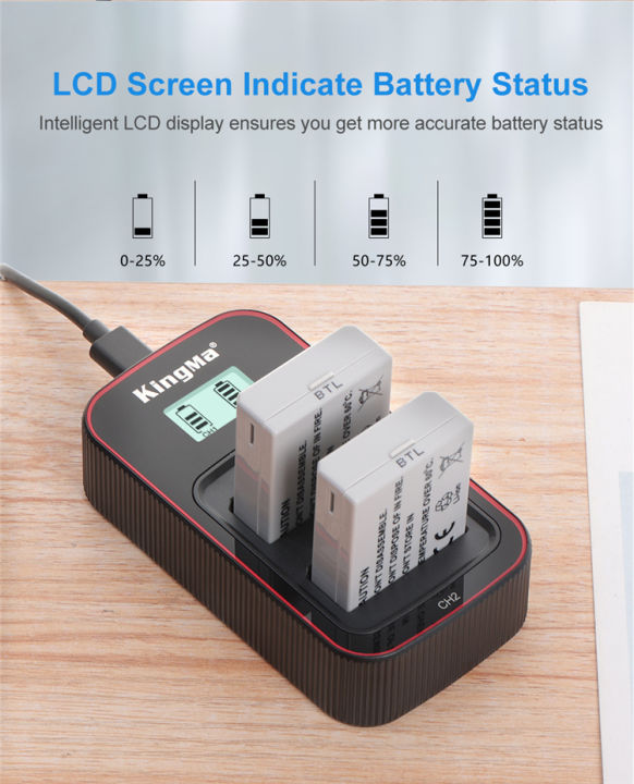 kingma-canon-lp-e5-1150mah-battery-and-lcd-dual-usb-charger-for-canon-eos-450d-500d-camera