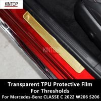 For Mercedes-Benz CLASSE C 2022 W206 S206 Thresholds Transparent TPU Protective Film Anti-Scratch Repair Film Accessories Refit