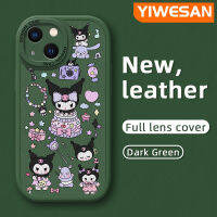 YIWESAN เคสสำหรับ IPhone 14 Plus,เคสโทรศัพท์หนังนิ่มลายเค้กสีม่วงน่ารักลายการ์ตูน13 Pro Max ดีไซน์ใหม่นิ่มป้องกันกล้องกันกระแทกกันตกเคสสีกันกระแทก