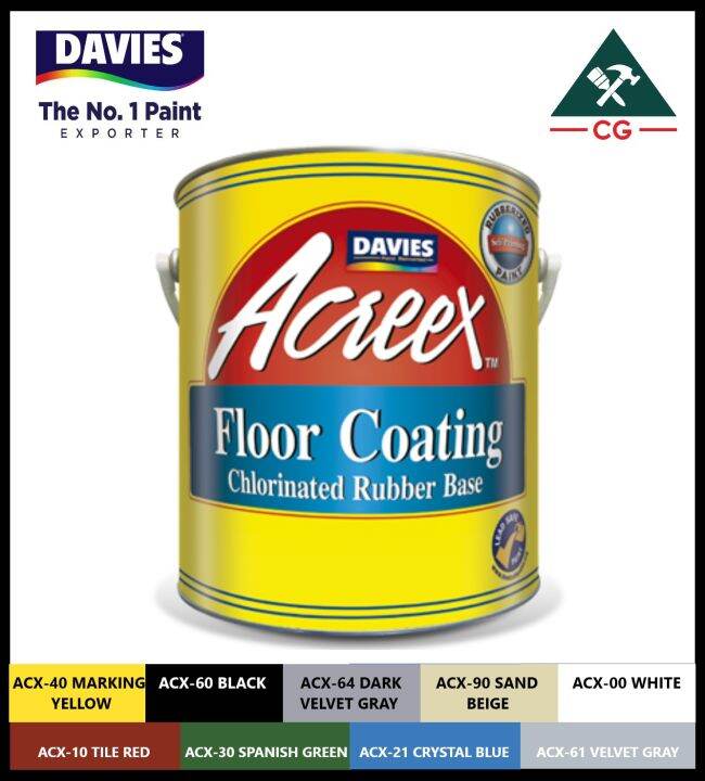 Davies Acreex Rubber Based Floor Paint GALLON SIZE (4 Liters) (ALL