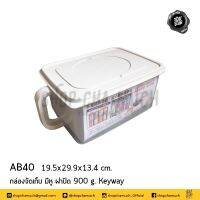 กล่องจัดเก็บมีหูฝาบิด มี 2 ขนาดให้เลือก AB40 Keyway 19.5x29.9x13.4ซม. AB90 Keyway 19.5x29.9x26.4ซม.