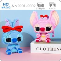 HC Animal World Alien Dog Monster Sit Bow Girl Pet Doll 3D Model DIY Mini Diamond Blocks Bricks Building Toy for Children no Box