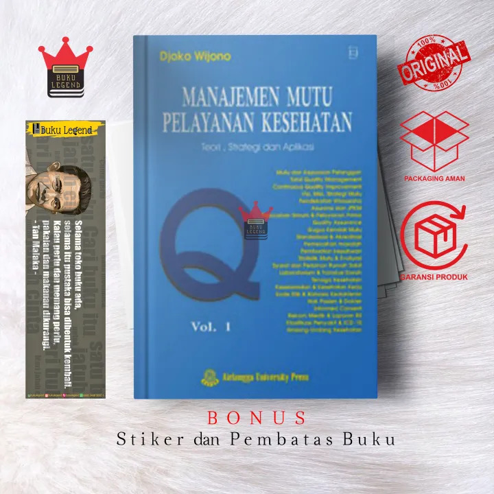 Buku Manajemen Mutu Pelayanan Kesehatan Vol 1 - Djoko Wijono | Lazada ...