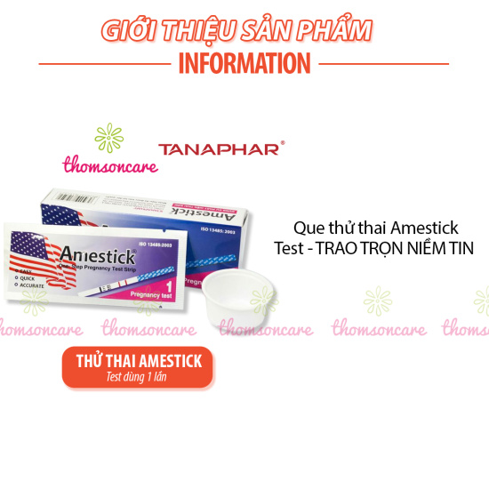 Que thử thai amestick - test thử thai nhanh que bản tiêu chuẩn - ảnh sản phẩm 2