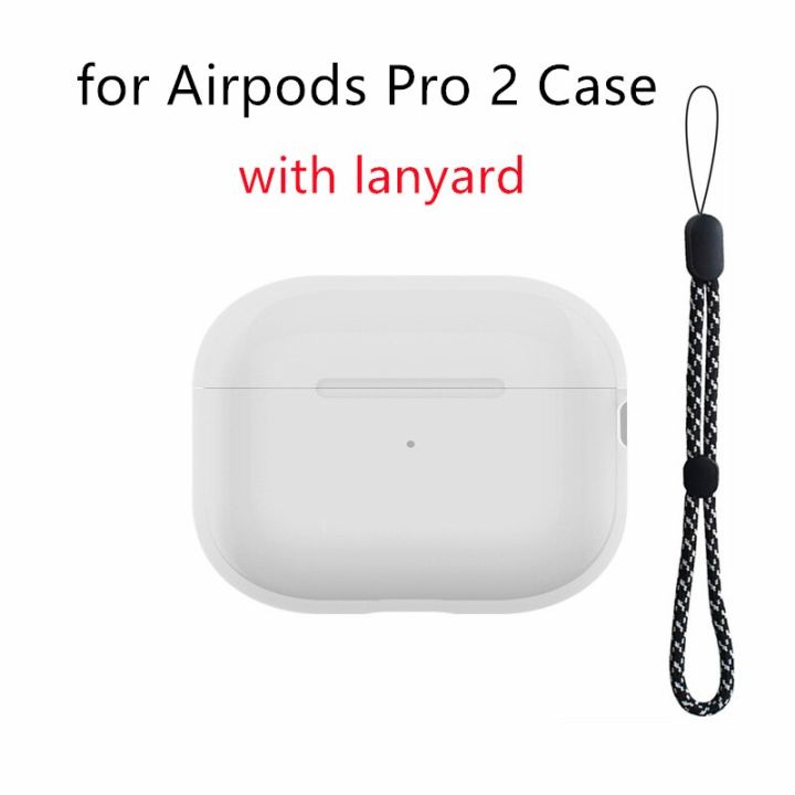 สำหรับหูฟัง Air Pods Pro 2สายคล้องแบบมีเคสกรอบซิลิโคนอ่อนนุ่มป้องกันการสูญหายเคสกันกระแทกการ 