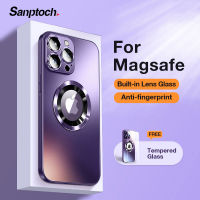 Sanptoch เคสโทรศัพท์เคลือบแม่เหล็ก Magsafe สำหรับ iPhone 14 13 12 Pro Max กรอบป้องกันเลนส์กล้องถ่ายรูปกระจกในตัวสำหรับ iPhone 11 Pro Max เคสป้องกันกันกระแทก