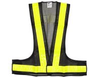 เสื้อจราจรตาข่ายทรงวี สีดำแถบเขียว รุ่น BL-5559VG YAMADA Safety Vest BL-5559VG YAMADA