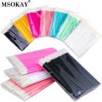 50Pcs Wholesale Disposable Mini Lip Brushes Colorful Eyelash Eyebrow Brushes Applicator Gloss Lipstick Swabs Makeup Tools