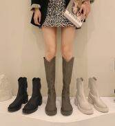 Bôt đùi cao cổ WOMENSTORY giày boots nữ da PU mềm khóa sau boot mũi tròn