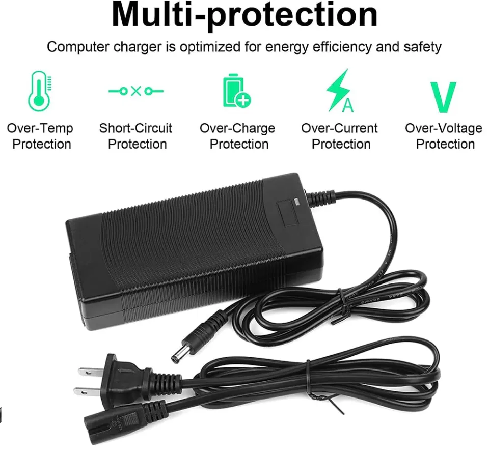 54.6V 4A / 48V 4A AC Adapter Power Supply Lithium Battery Charger for 13S  48V Lithium Li-ion Batteries Pack with 3 Pin XLR Plug