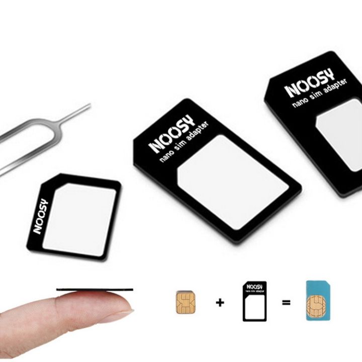 Noosy 4 In 1 Sim Card Adapter Standard Sim To Nano To Micro Sim Adapter With Pin For Phones 