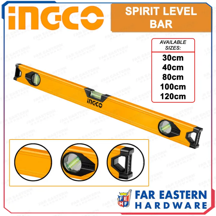 INGCO Spirit Level Bar 30cm 40cm 80cm 100cm 120cm INHT Lazada PH