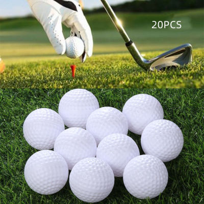 20 x Golf Ball ลูกกอล์ฟฝึกซ้อมในที่ร่ม Golf Ball for Practice ไม้กอล์ฟในร่ม PU พลาสติก สีขาวนวล สีขาว PGM Golf Ball for Practice ลูกกอล์ฟฝึกซ้อมในที่ร่ม