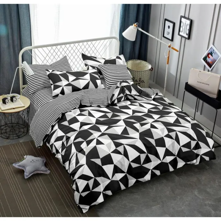 Angbon 3in1 Korean Cotton King Size Modern Style Bedsheet Set 72