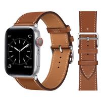 Pita loop kulit kualitas tinggi untuk iWatch 38mm 40mm untuk jam tangan Apple seri 42mm 44mm Ultra 3 4 5 6 SE tali 7 8 41MM 45MM 49MM