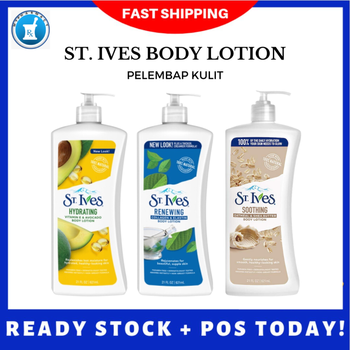 ST IVES BODY LOTION 400ML ( RENEWING/ SOOTHING/ HYDRATING) Lazada