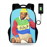 Backpacks 3d Tyler The Creator Prints Student School Bags Boy Girl Teenager USB Charge Laptop Anime Backpack