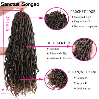 Crochet Hair Faux Locks 18 24 36 Inch Crochet id Curly Hair Extensions Soft Locs Suitable For Women Sanctus Songao