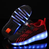 ไฟ LED รองเท้า Heelys LED รองเท้าเด็กรองเท้าเด็กรองเท้าเด็กรองเท้าเรืองแสง LED Children Shoes