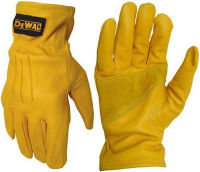 DEWALT Premium Ab Grade Leather Cowhide Gloves Medium Yellow