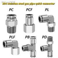 304 Stainless Steel Pneumatic Hose Fitting PC PCF PL PLF PB Air Tube Connector 1/8 1/4 3/8 1/2 BSP Quick Release Pipe Fittings