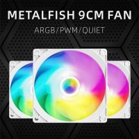 【hot】✵✵☋  METALFISH 9cm Chassis ARGB Colorful Effect Support CPU Cooler 9225 12V Quiet Computer