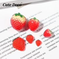 【Cute Deco】Lovely Fruit Strawberry (4 Types) Small Flat Strawberry / Large Flat Strawberry Charm Button Deco/ Cute Jibbitz Croc Shoes Diy / Charm Resin Material For DIY