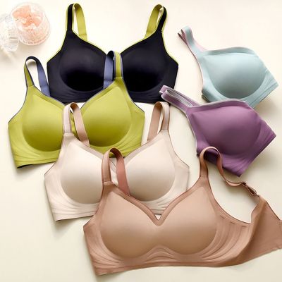 （A So Cute） Latex Seamless Bra Plus Size Bras For Women Push Up Underwear Without Wire Strengingeresteel RimsBack