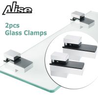 2pcs Zinc Alloy Adjustable Glass Shelf Holder Glass Clamps Shelf Support Bracket Chrome Alloy Shelf Holder Glass Shelf Bracket