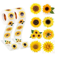 Novel Sunflower Flowers Thank You Stickers Per Roll Sealing Labels for Order Business Handmade Baking Party Supplies