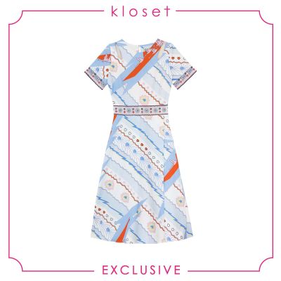 [EXCLUSIVE] Kloset Re-Collection (VC20-D004) เดรสแฟชั่น เดรสแต่งเทปปัก เดรสผ้าพิมพ์ลาย เสื้อผ้าผู้หญิง