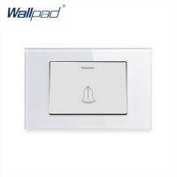 【LZ】♘✵☈  Doorbell Reset Wall Light Switch Painel de vidro temperado Botão Wallpad 118x75mm 16A AC 110-250V