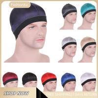 FASHIONXU สีทึบทึบ หมวก durag ผู้ชาย โพลีเอสเตอร์ หมวก durag หลากสี ฝากระโปรง หมวกลายคลื่น สำหรับผู้ชาย