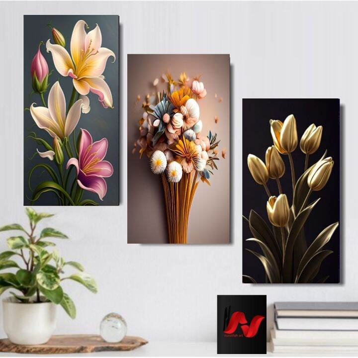 Hiasan dinding kamar ruang tamu bunga 3d quotes aesthetic walldecor