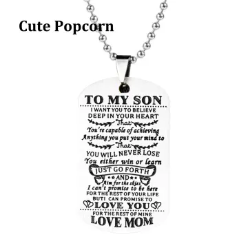 To My Bonus Son Dog Tag Chain, Stepson Gift, Bonus Son Birthday Gift, –  Family Gear Collections