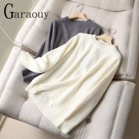 ◆❇ Garaouy 2023 Woollen Sweater Soft Warm Pullover Loose O Neck Knit Female Pull