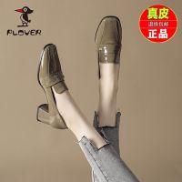 ◈☢ Woodpecker genuine leather thick-heeled high-heeled shoes for women summer 2023 new patent leather shoes spring and autumn style leather shoes fashionable womens shoes