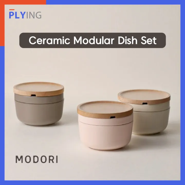 [MODORI] Korea Cookware Ceramic Modular Dish Set 3Color(Pink Beige/Dark