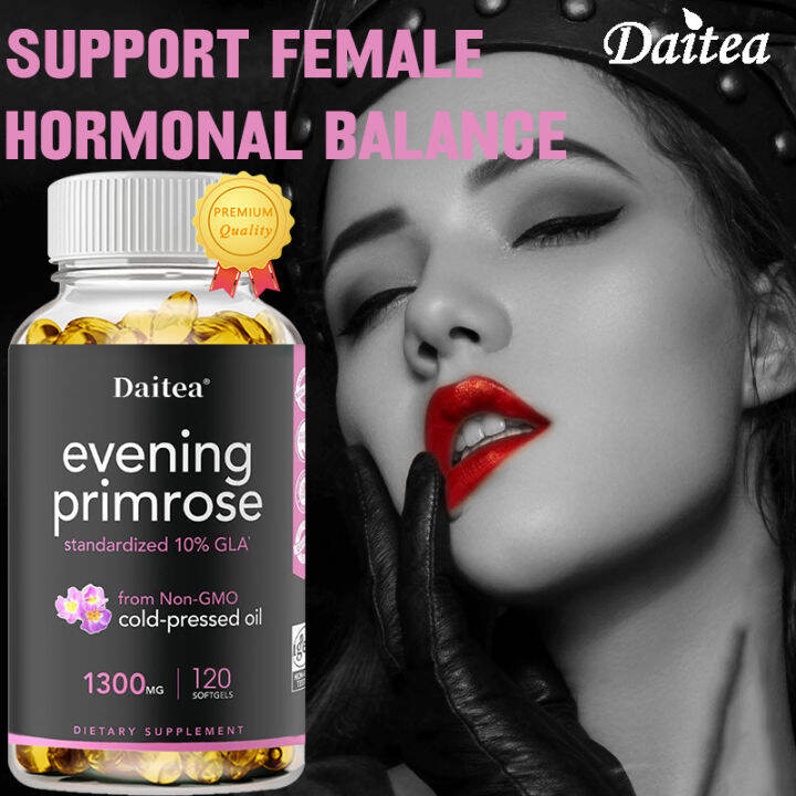 daitea evening primrose oil 1300 mg female hormone balancing, antiaging, skin nutrition