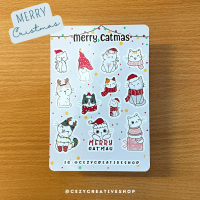 Merry Catmas Glossy Stickers