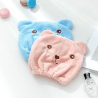 hotx 【cw】 1pcs Cartoon Shower Cap Microfiber Hair Turban Quickly Dry Hat Wrapped Bathing