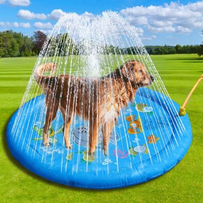 [pets baby] 96เซนติเมตรรอบสัตว์เลี้ยงสปริงเกลอร์ PadCooling เสื่อ ThickenedPool OutdoorPlay เสื่อสำหรับสุนัข BathtubSummer น้ำของเล่น