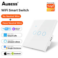 Tuya WiFi EU สวิตช์ไฟอัจฉริยะ Neutral Wireno Neutral Wire Required Wall Touch Switch Smart Life ทำงานร่วมกับ Alexa Home