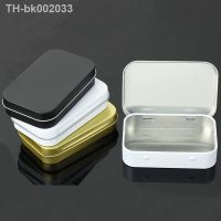 ▨ 1 pc Survival Kit Tin Small Empty Metal Tin Silver Black Gold Flip Storage Box Case Organizer For Money Coin Candy Key