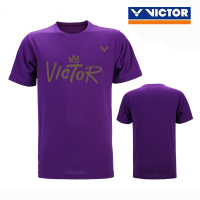 เสื้อยืดผู้ชาย Victor ใหม่2023ฤดูร้อนแห้งเร็วกีฬาฝึกซ้อมกีฬาซึมซับเหงื่อชุดกีฬาระบายอากาศที่สะดวกสบาย